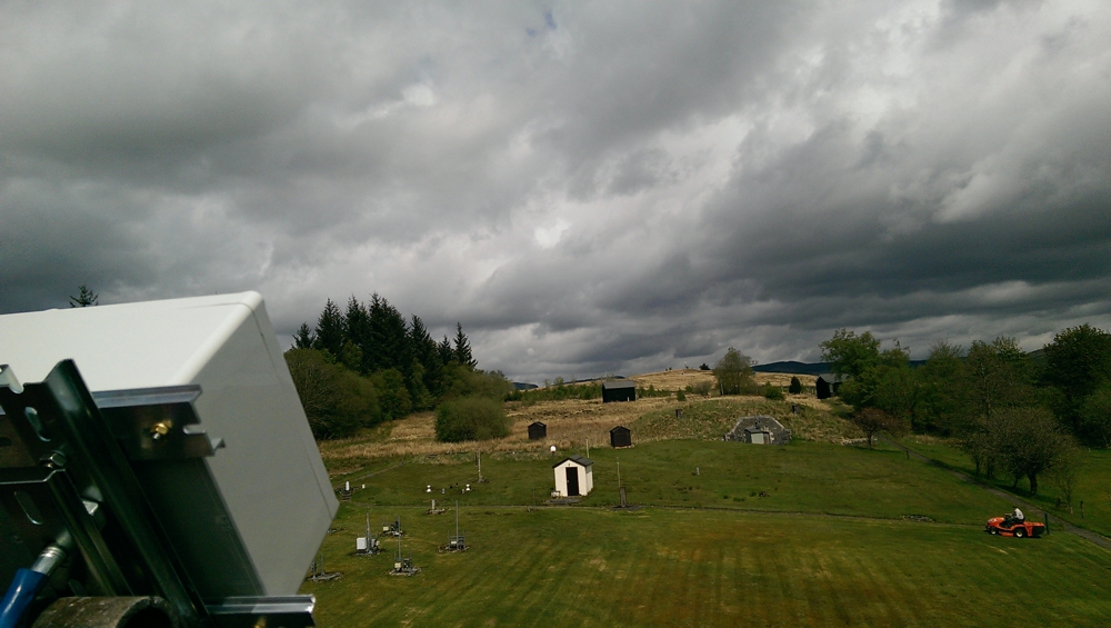 Camera pointing north on a typical (i.e. cloudy) day in Eskdalemuir.
