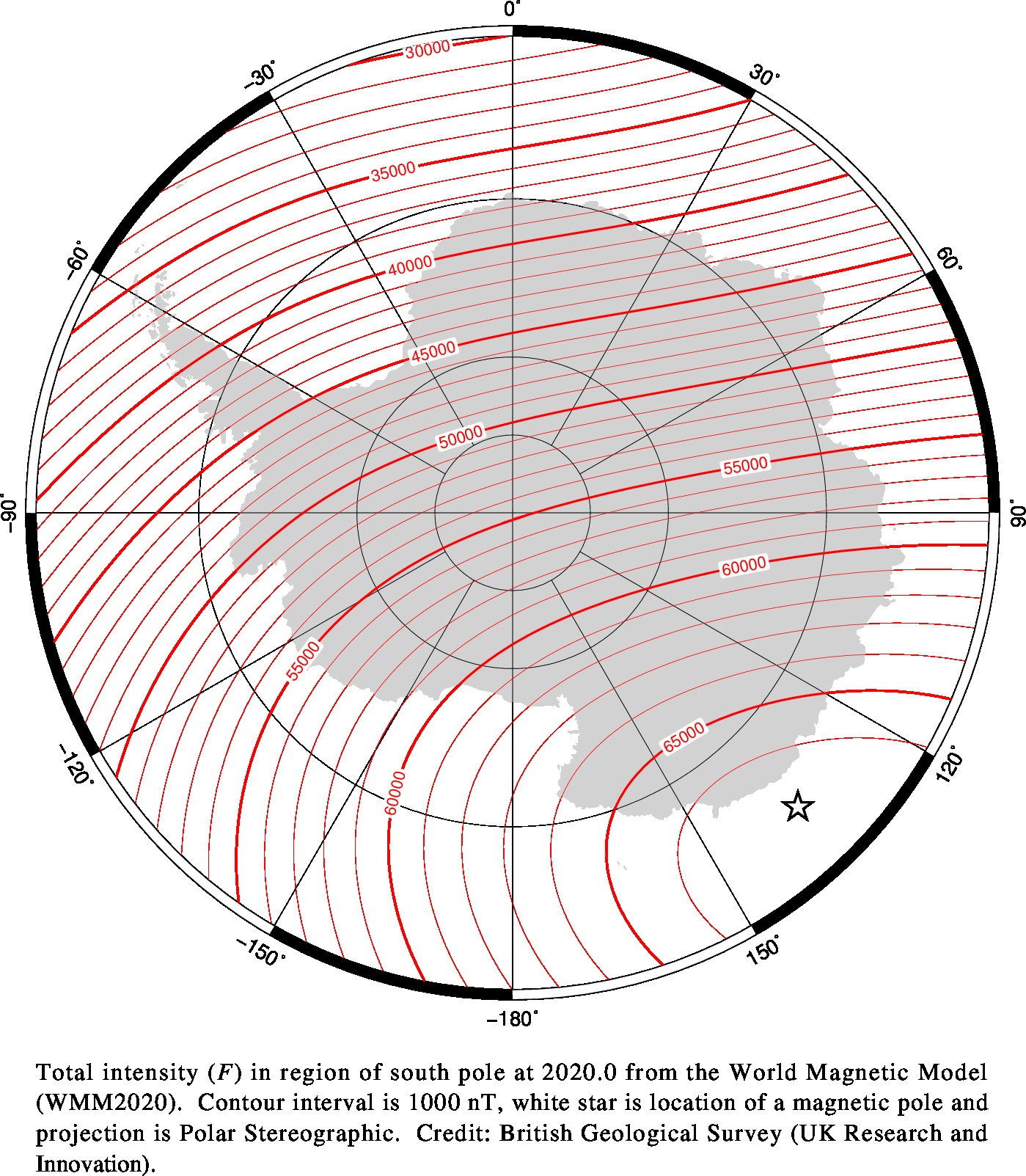 Magnetic chart showing Total Intensity