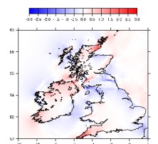 The ‘anomalous’ north-south induced E-field (which results because of the lateral changes in conductivity within the UK as well as the high conductivity of the surrounding seas).